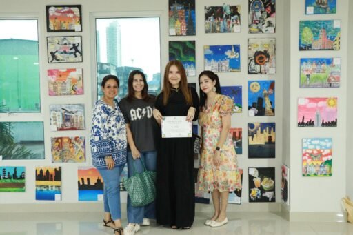 Parents at School Art Festival Event