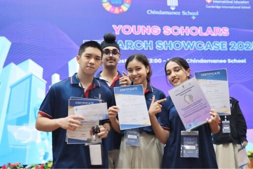Secondary students holding certificates